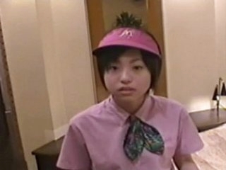 Japanese girl ( 18)  in the air McDonald's uniform 001
