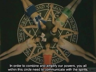Subtitled irregular Japanese witchcraft of a male effeminate trinket orgy